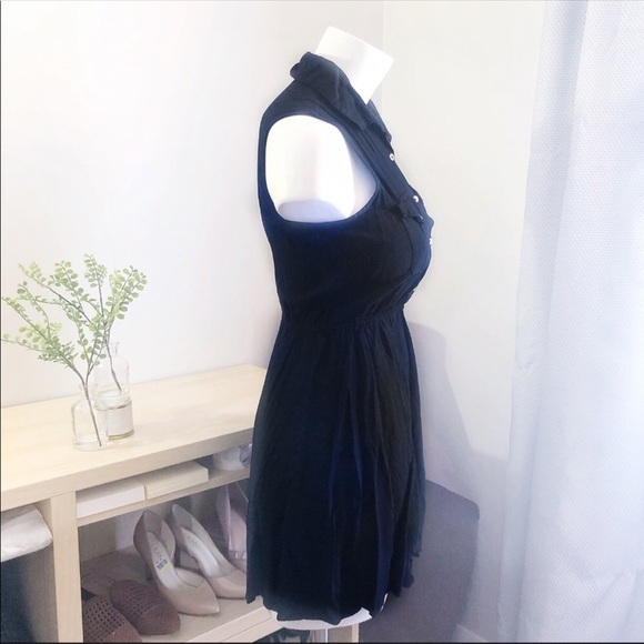 Forever 21 black fit & flare shirt mini dress Small - Picture 4 of 6